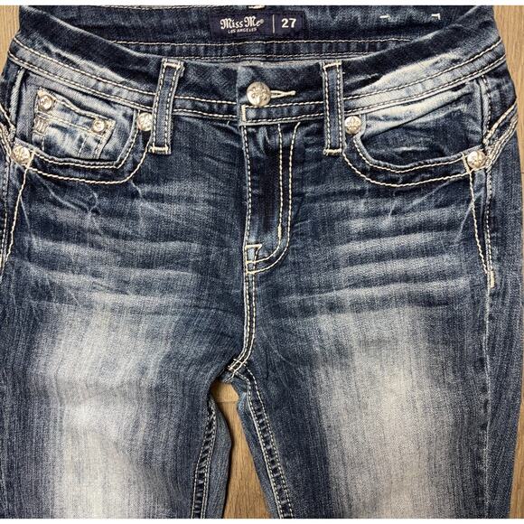 Miss Me Cross Cowprint curvy bootcut jean 27 - Picture 3 of 6